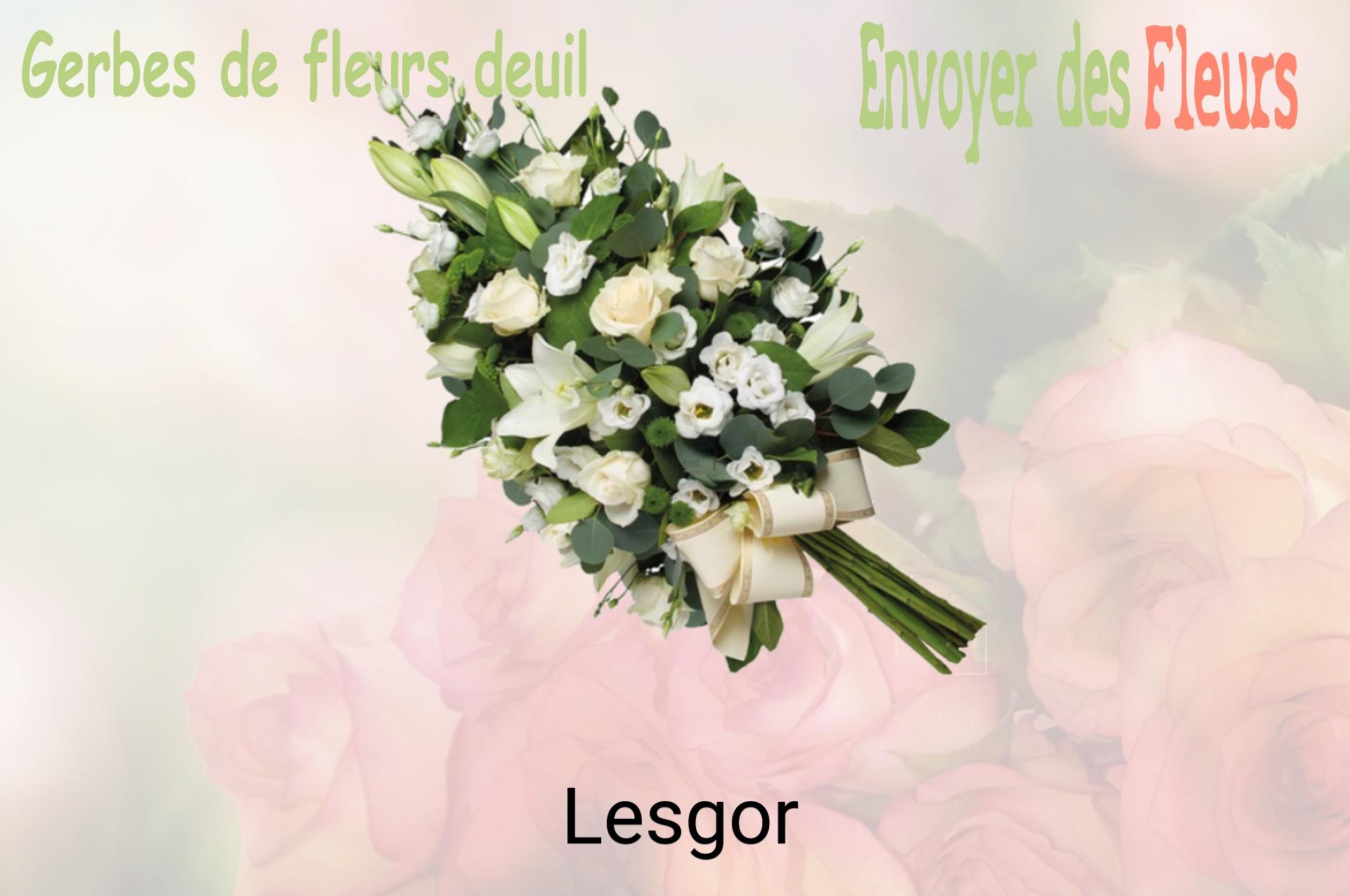 Gerbe de fleurs de deuil livrée à Lesgor